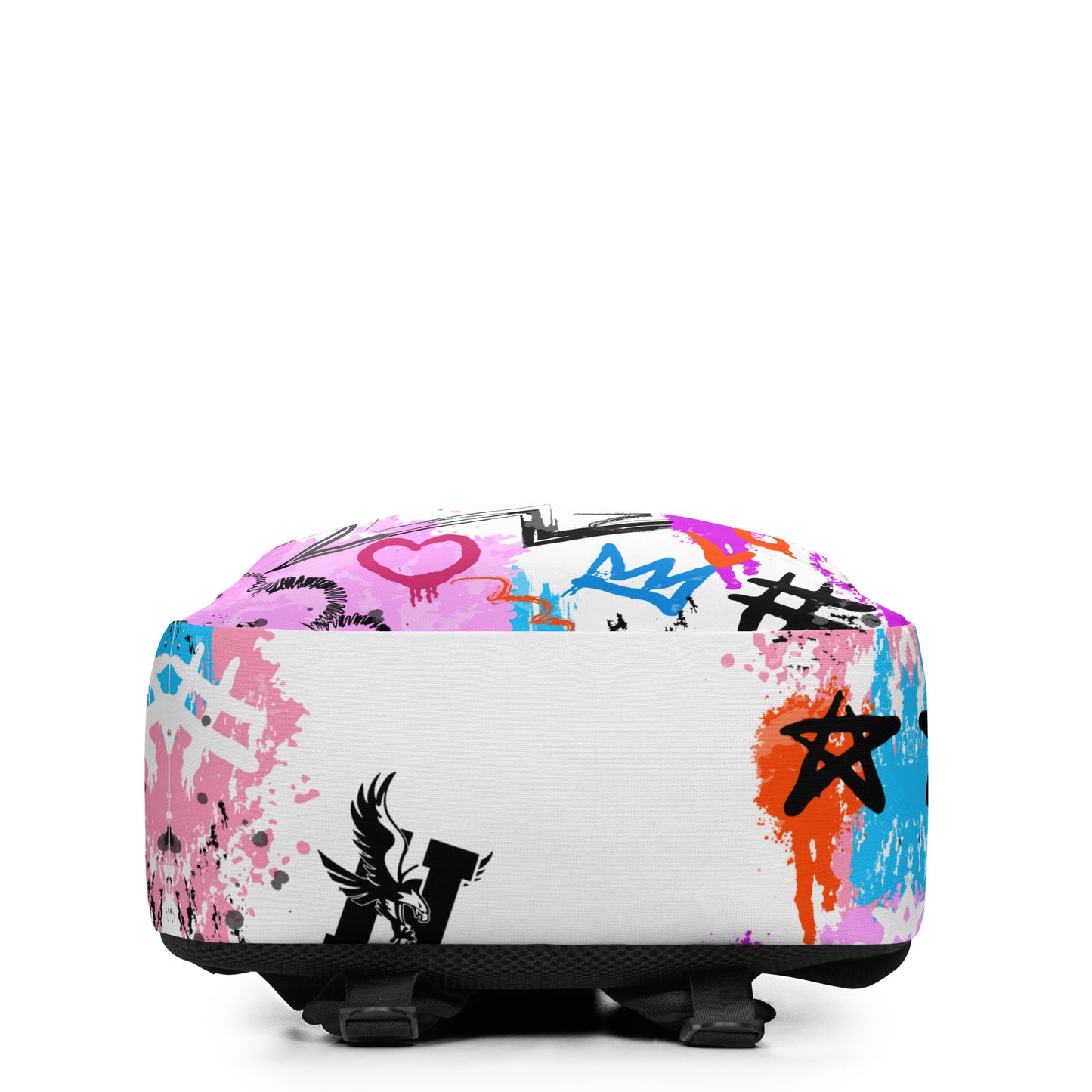 Pink Graffiti Hobbs “H” Backpack – Bold School Spirit, Water-Resistant, Laptop-Ready