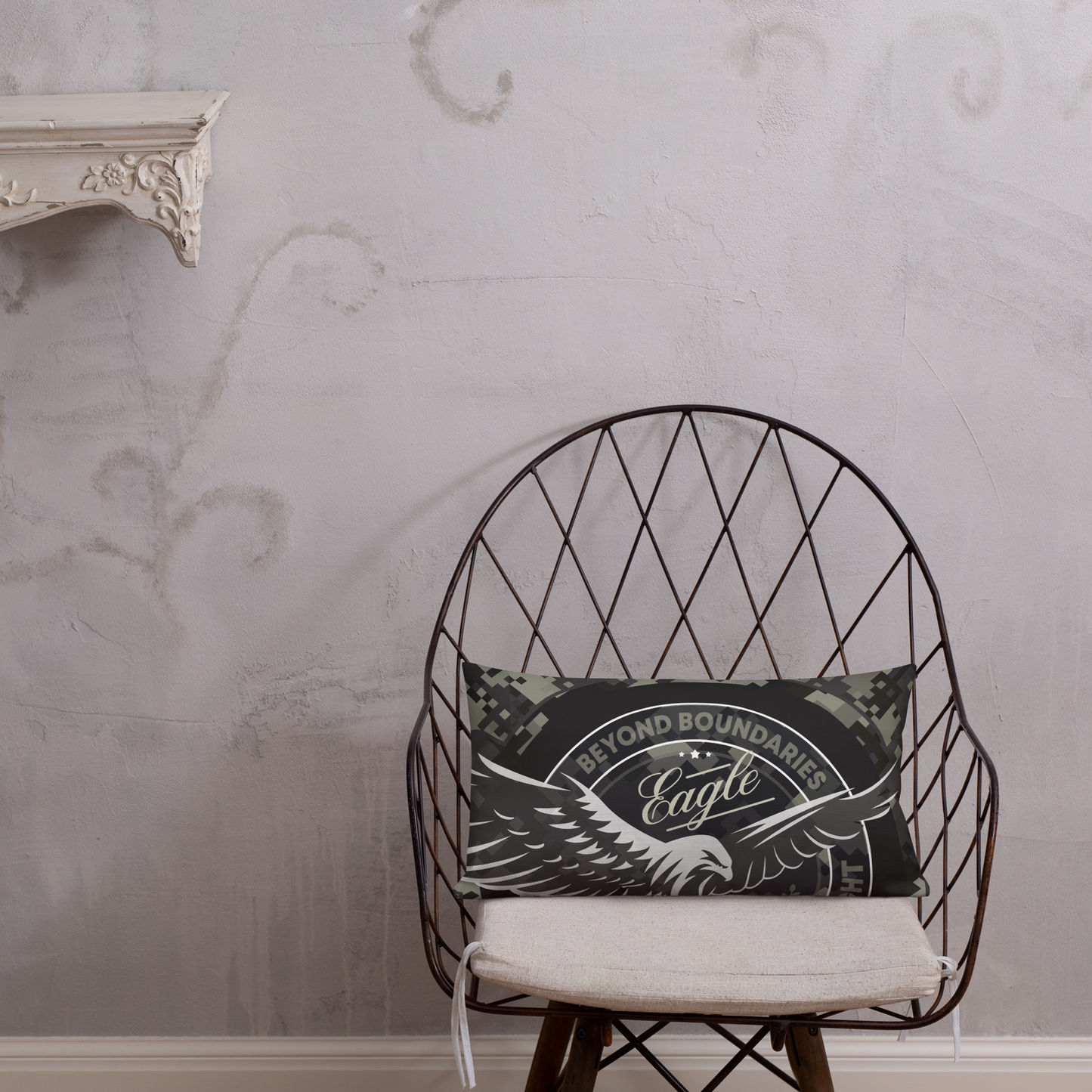Beyond Boundaries Eagle Camo Throw Pillow – Premium Tactical Décor