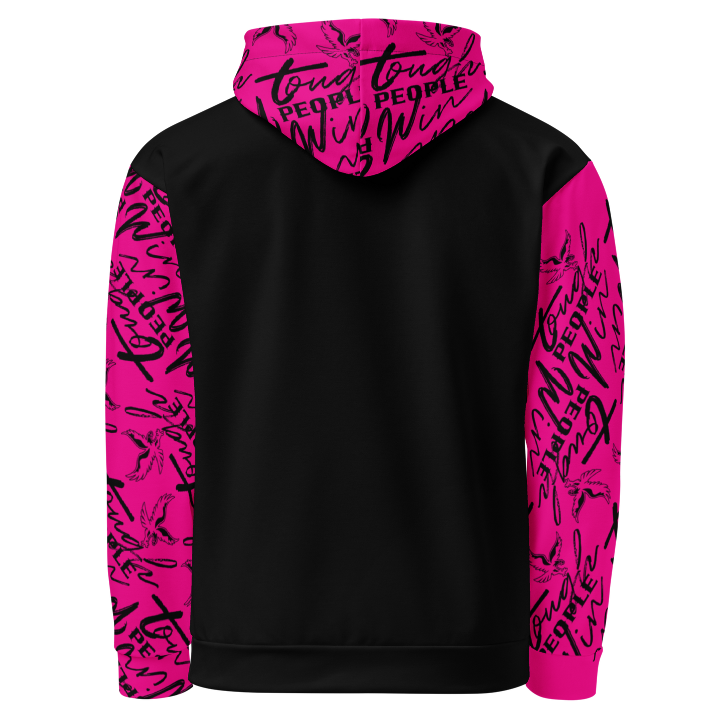 Sudadera con capucha rosa "La gente dura gana"