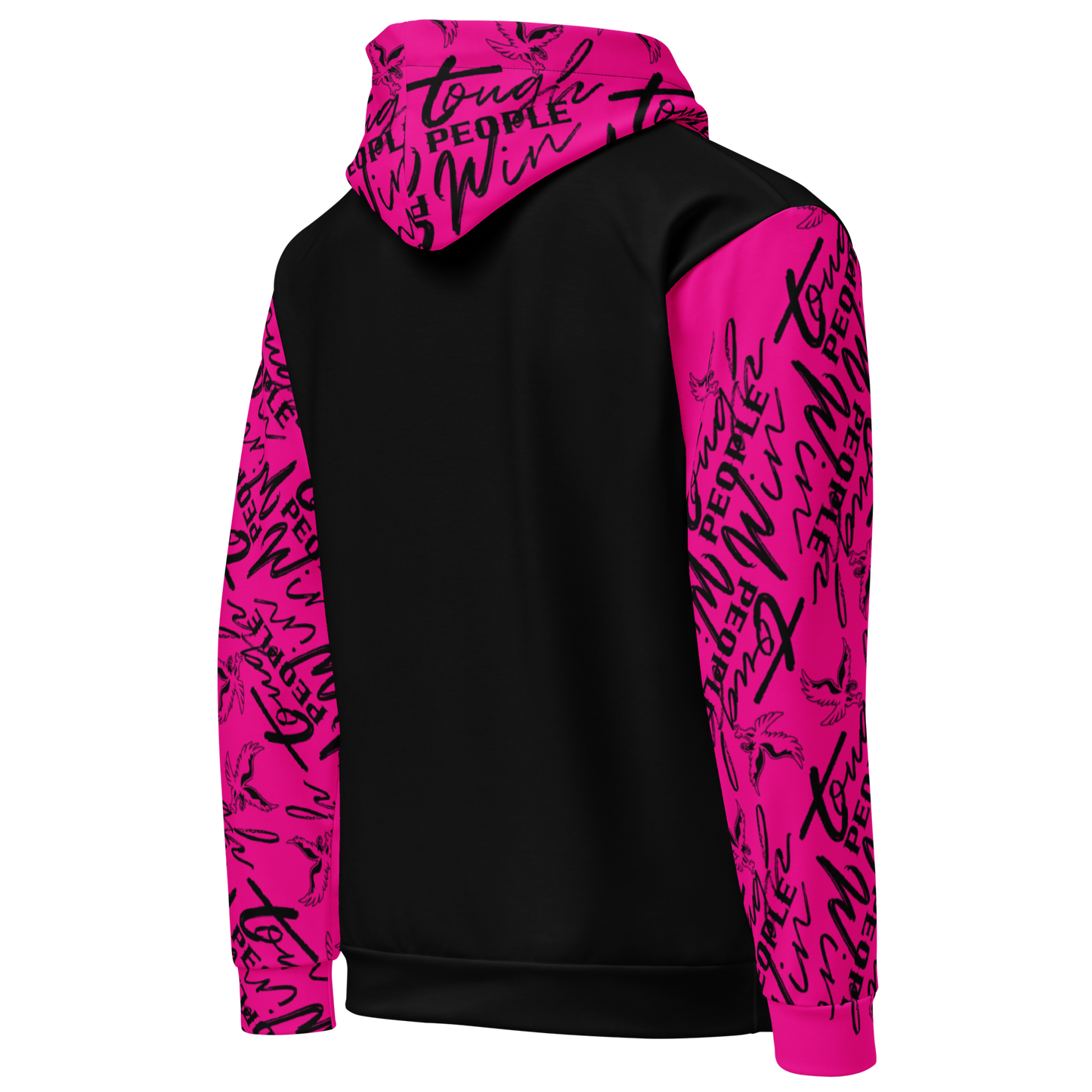 Sudadera con capucha rosa "La gente dura gana"