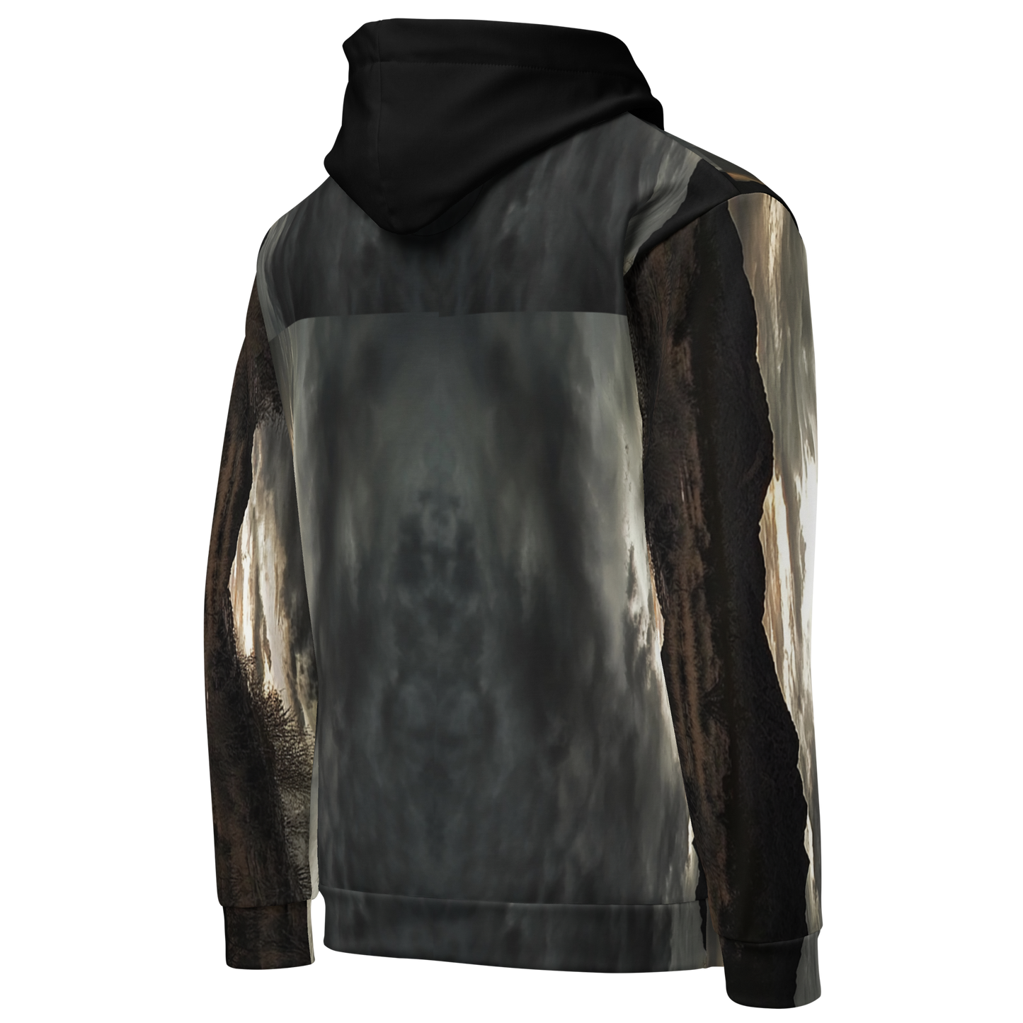 NM Thunderstorm Hoodie – Monsoon-Wash Tie-Dye with Turquoise Zia | New Mexico Unisex Pullover | Zebra NM Lettering