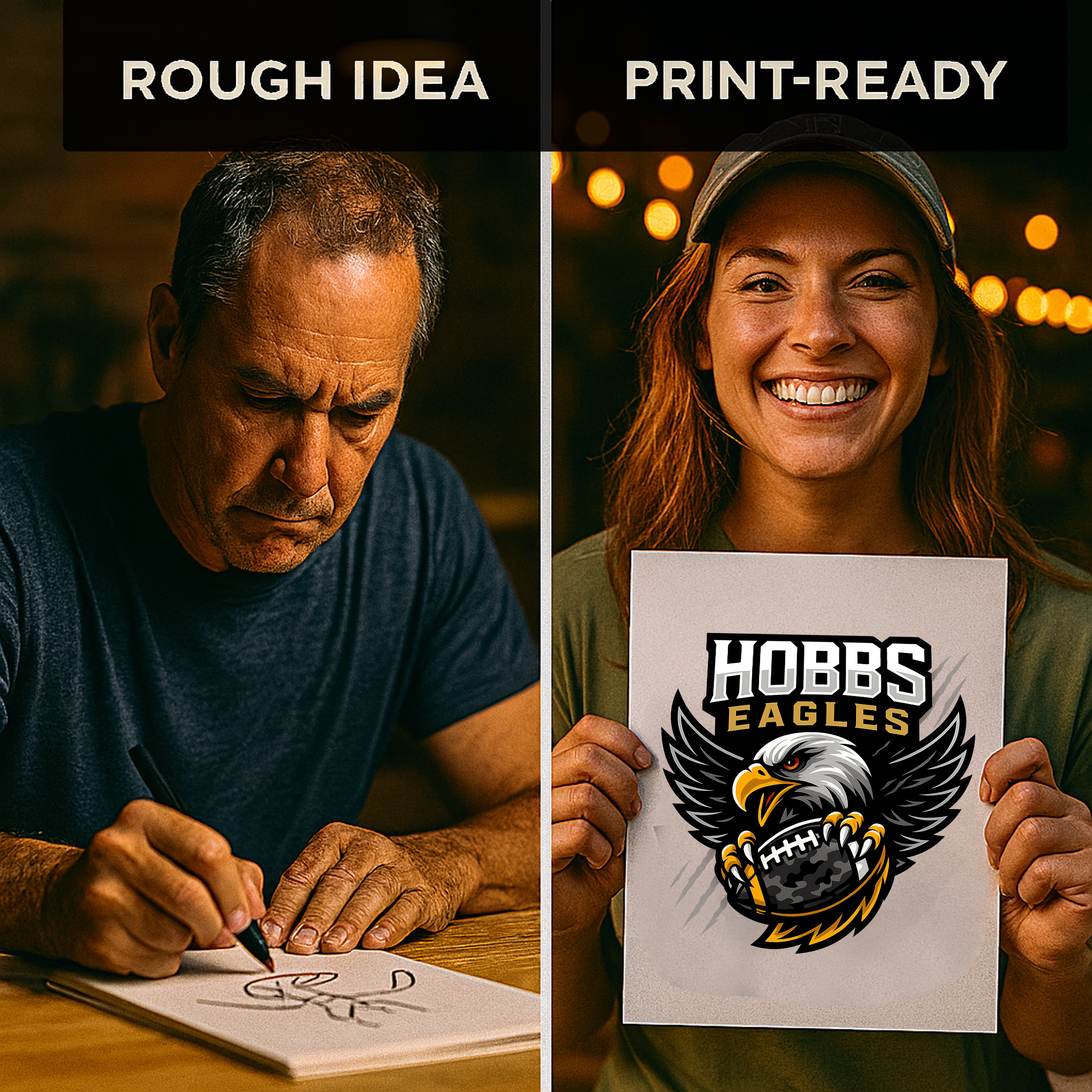We take your sketch and make it merch-ready.