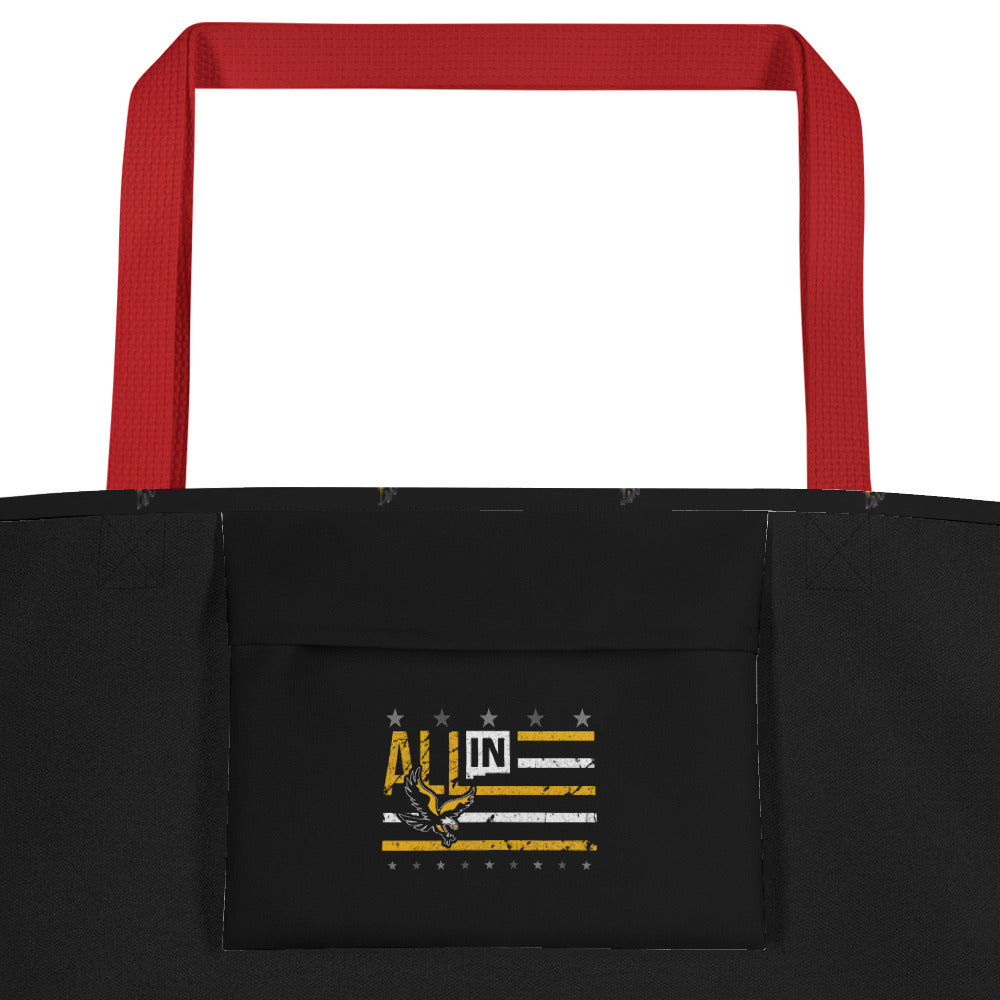 Bolso tote grande con estampado integral