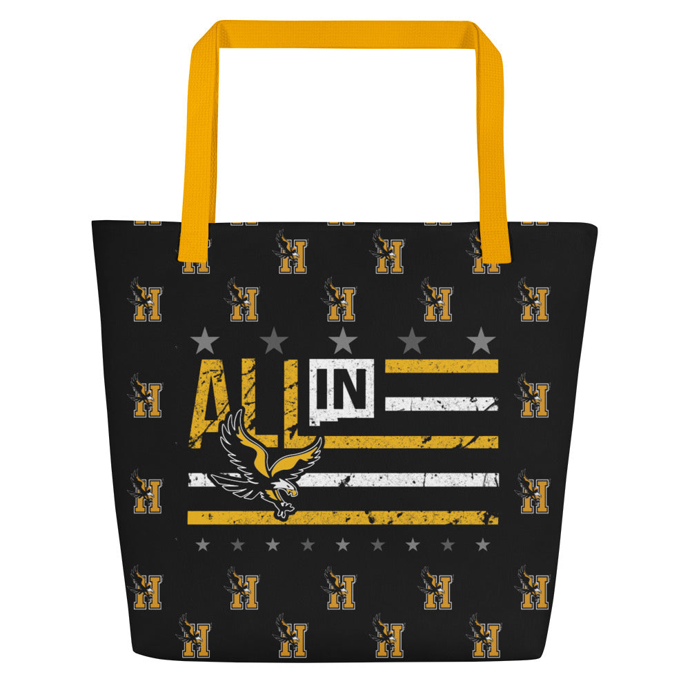 Bolso tote grande con estampado integral