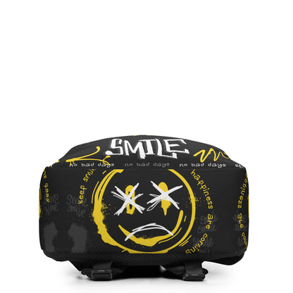 Fake Smile Graffiti Backpack – Bold Urban Streetwear, Water-Resistant, Laptop-Ready