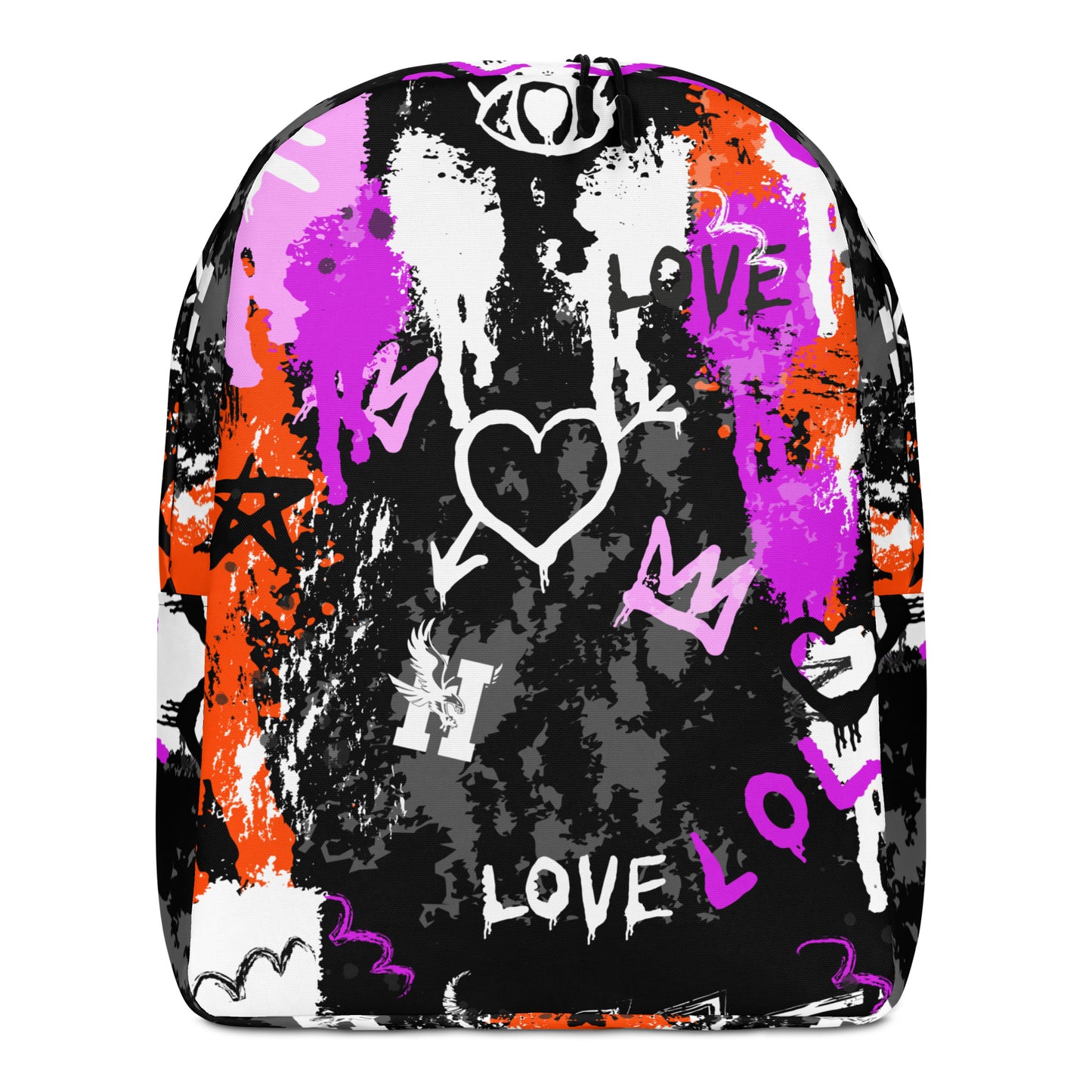 Graffiti Heart Burst Backpack – Water-Resistant, Laptop-Ready Urban Streetwear