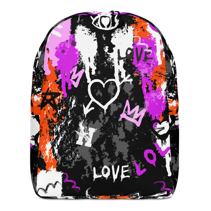 Graffiti Heart Burst Backpack – Water-Resistant, Laptop-Ready Urban Streetwear
