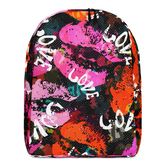 Graffiti Lips “LOVE” Backpack – Bold Street Art Style, Water-Resistant, Laptop-Ready