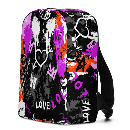 Graffiti Heart Burst Backpack – Water-Resistant, Laptop-Ready Urban Streetwear