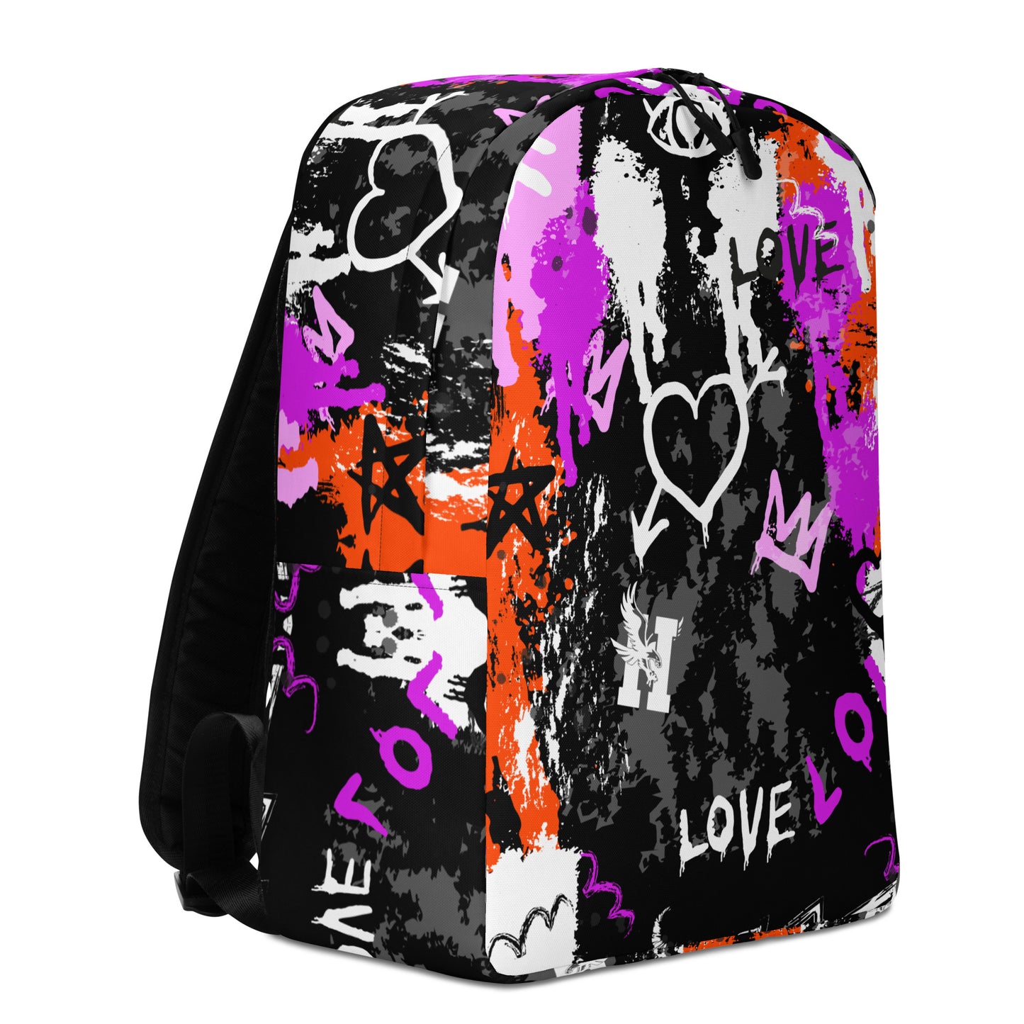 Graffiti Heart Burst Backpack – Water-Resistant, Laptop-Ready Urban Streetwear