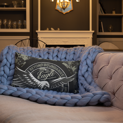 Beyond Boundaries Eagle Camo Throw Pillow – Premium Tactical Décor