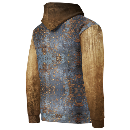 NM State Heritage Hoodie – Distressed Turquoise Zia Sweatshirt | New Mexico Pride | Unisex Fit