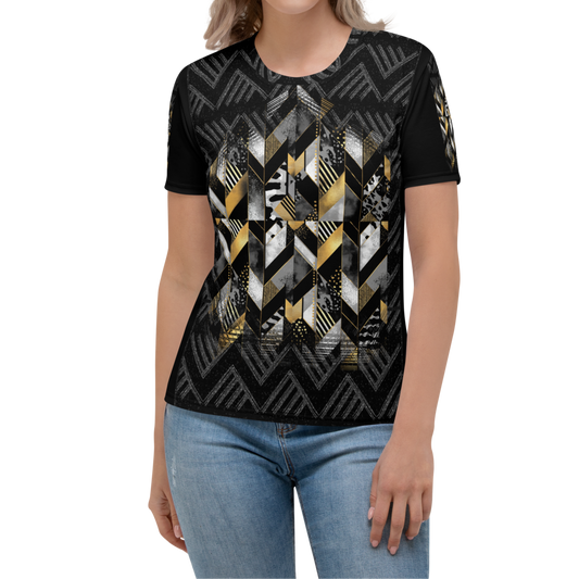 Desert Gold Mirage: Rustic Geometric T-Shirt