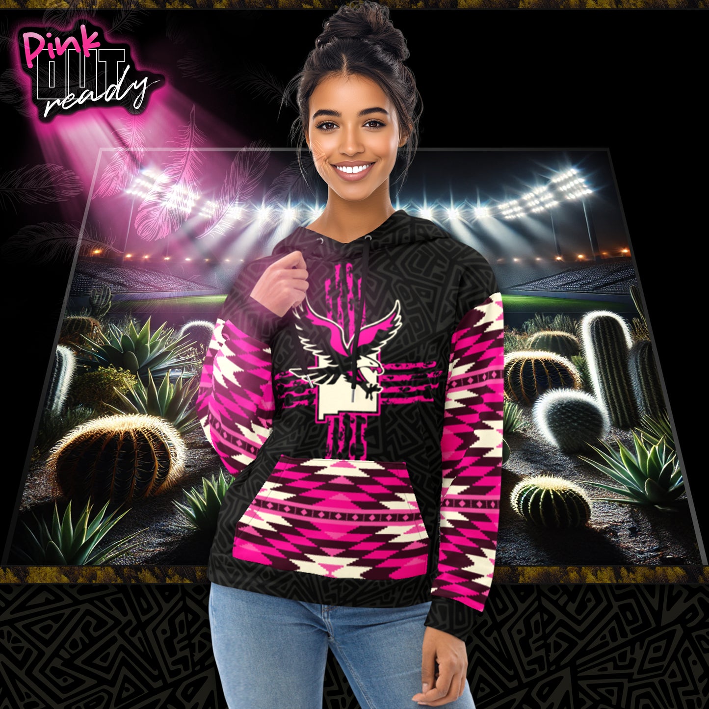 Sudadera con capucha premium Zia Pink Out Hobbs Eagles