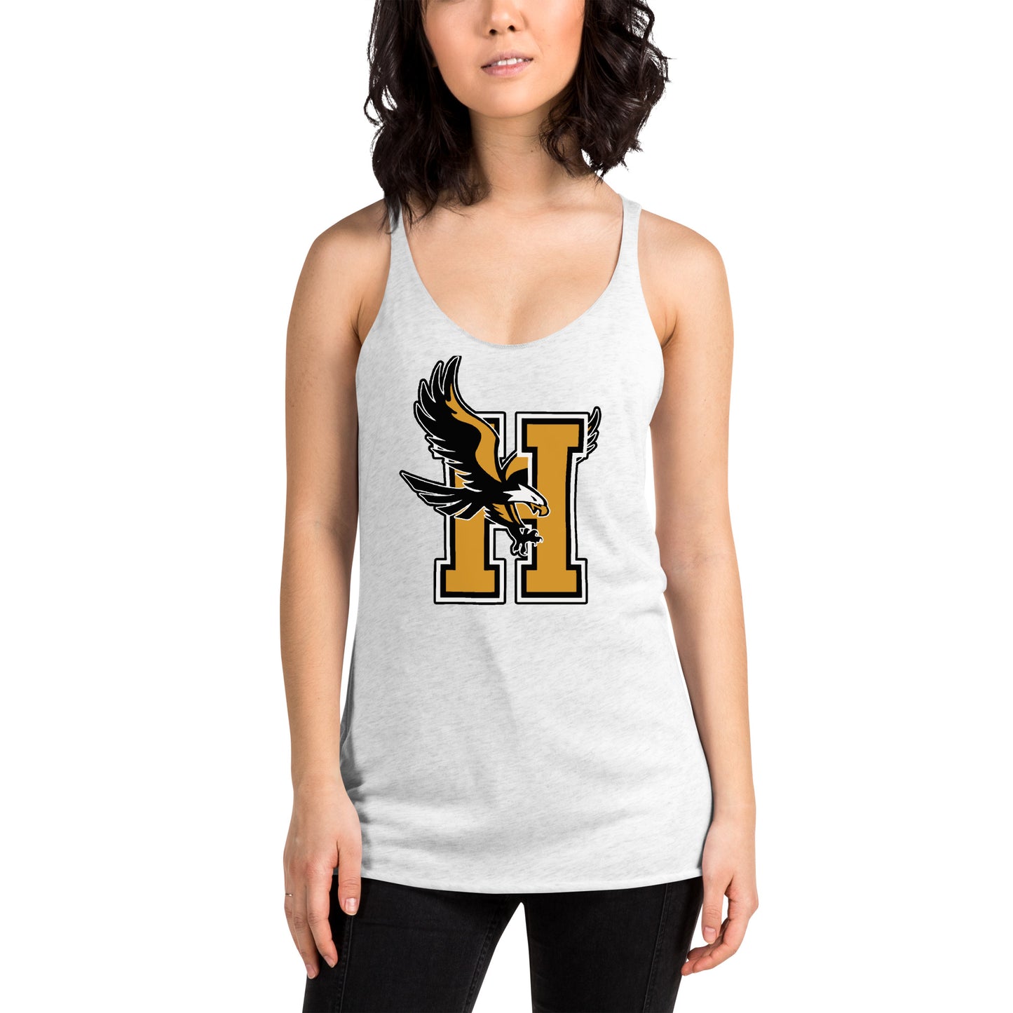 Camiseta sin mangas con espalda cruzada para mujer, parte delantera grande