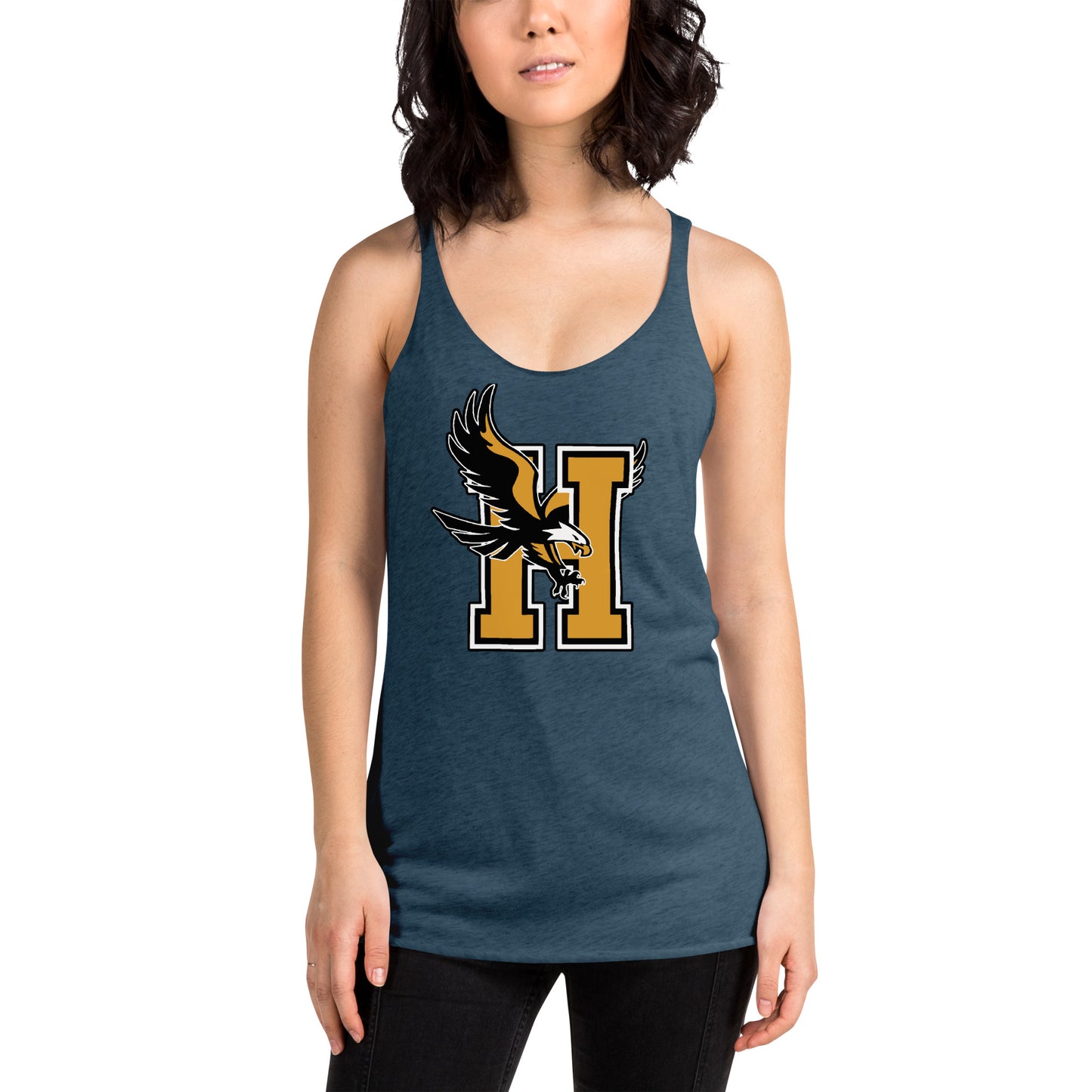 Camiseta sin mangas con espalda cruzada para mujer, parte delantera grande