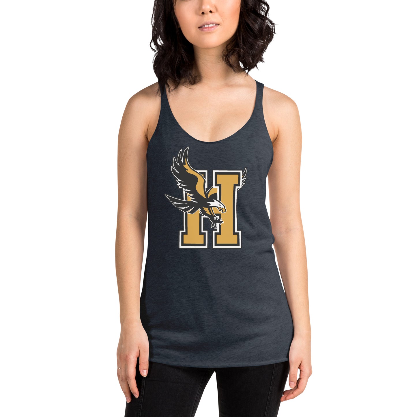 Camiseta sin mangas con espalda cruzada para mujer, parte delantera grande