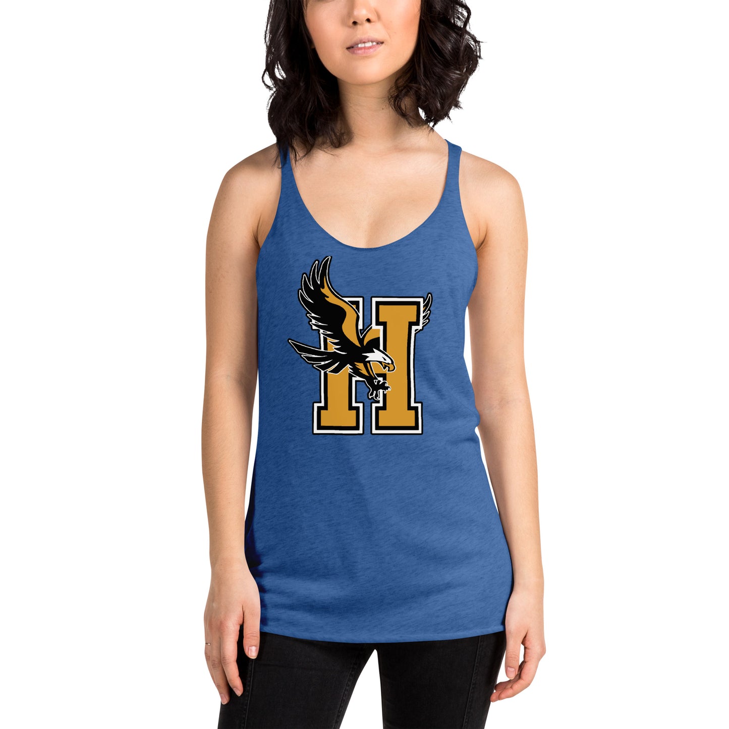 Camiseta sin mangas con espalda cruzada para mujer, parte delantera grande